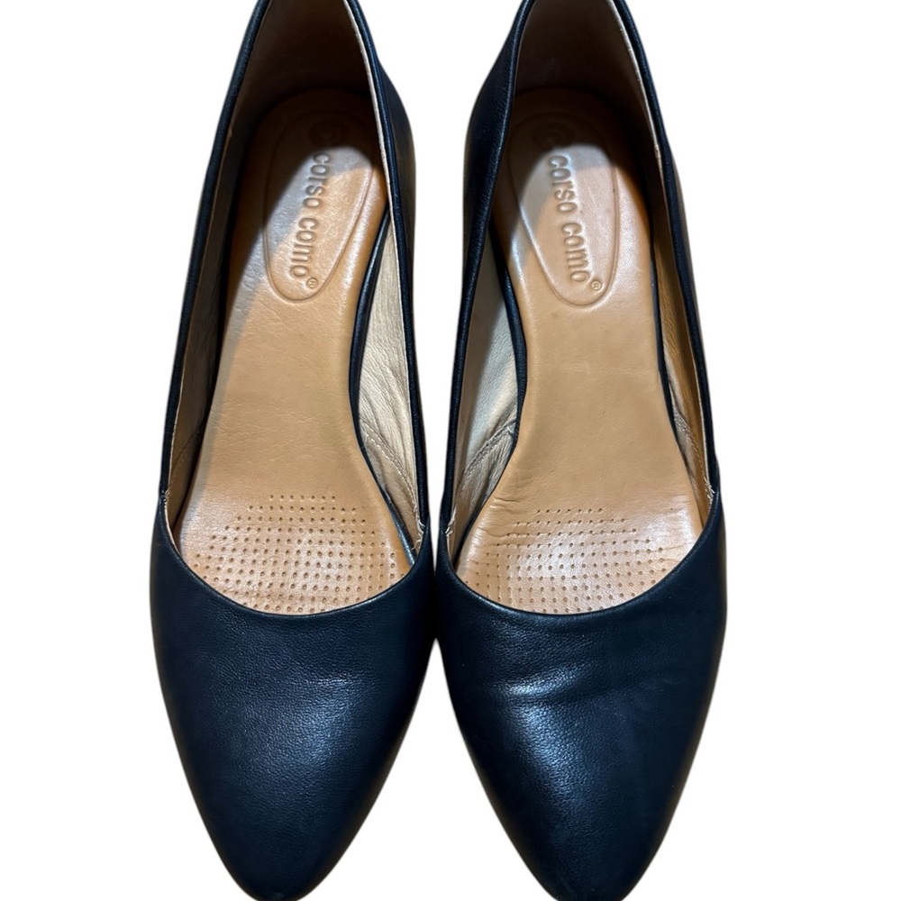 CORSO COMO Larae Wedge Pump Women’s Pointed Toe Shoe Blue Heel Size 6M